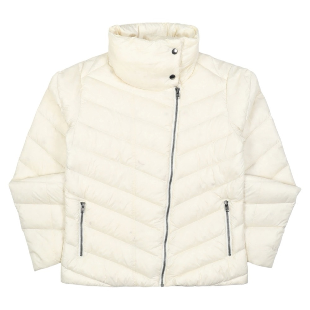 Patagonia Women's Prow Down Filled Asymmetrical Jacket Cream Moto Style Small